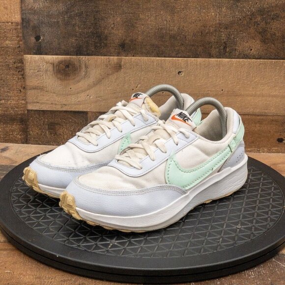 NIKE WAFFLE DEBUT WHITE MINT MENS ATHLETIC SHOES RETRO SNEAKERS LOW SIZE 8 - Picture 1 of 9